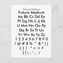 Futura Medium - Zazzle-Schriftart-Musterfolie Postkarte