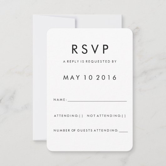 Futura Modern RSVP Card (Vorderseite)