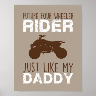 Future 4 Wheel Rider Baby Kinderzimmer Print ATV Poster
