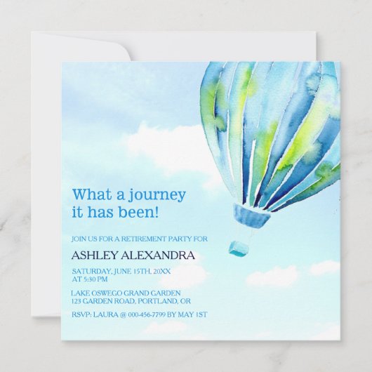 Future Adventures Hot-Air-Ballon-Pensionskurs Part Einladung (Vorderseite)