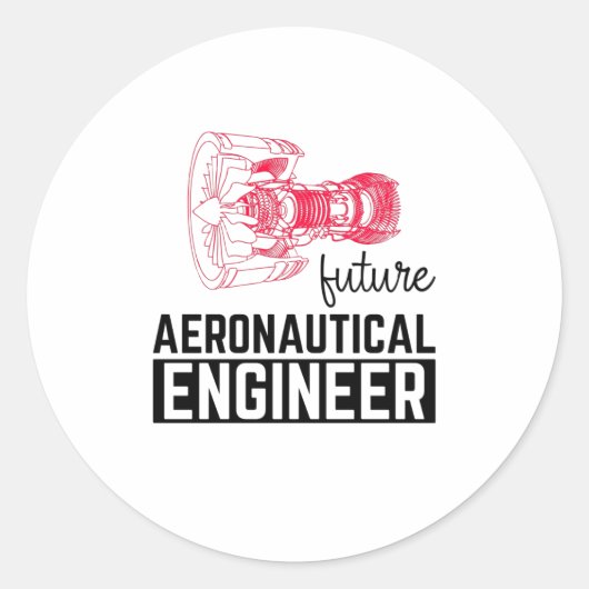 Future Aeronautical Engineer Runder Aufkleber (Vorderseite)