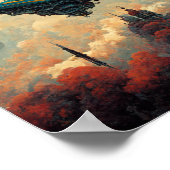 Future Airship SciFi Art Poster (Ecke)