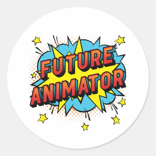 Future Animator Motion Graphics Runder Aufkleber (Vorderseite)