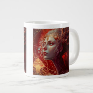 Future Art Nouveau Woman Jumbo Tasse