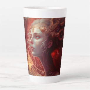 Future Art Nouveau Woman Latte Tasse