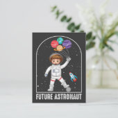 Future Astronaut Girl Dream Job Rocket Space Ship Postkarte (Stehend Vorderseite)