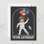 Future Astronaut Girl Dream Job Rocket Space Ship Postkarte (Vorne/Hinten)
