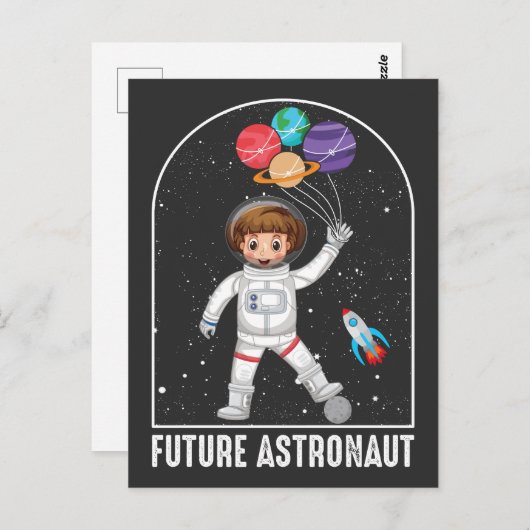 Future Astronaut Girl Dream Job Rocket Space Ship Postkarte (Vorne/Hinten)