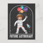Future Astronaut Girl Dream Job Rocket Space Ship Postkarte (Vorderseite)