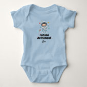 Future Astronaut Personalized Light Blue Bodysui Baby Strampler (Vorderseite)