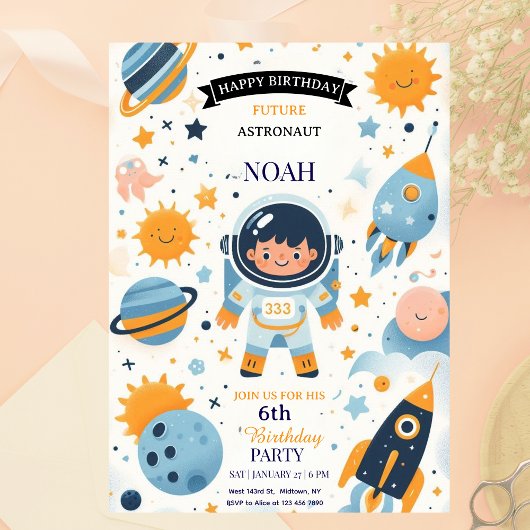 Future Astronaut Space Birthday  Einladung