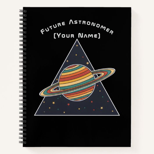 Future Astronomer Saturn - Personalized Notebook Notizblock (Vorderseite)