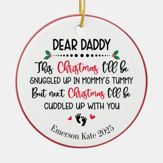 Future Baby's Vater Weihnachten Keramik Ornament (Vorne)