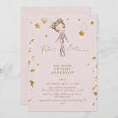 Future Ballerina Blush Baby Dusche Einladung (Vorne/Hinten)