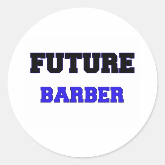 Future Barber Runder Aufkleber (Vorderseite)