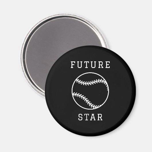 Future Baseball Star Custom Black Magnet (Vorderseite/Rückseite)