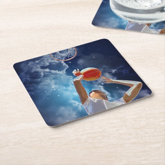 Future Basketball All Star Rechteckiger Pappuntersetzer (angewinkelt)