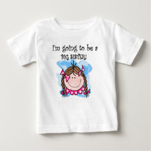 Future Big Sister Brown Hair Baby T-shirt
