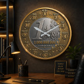 Future Billionaire Euro Coin Große Wanduhr