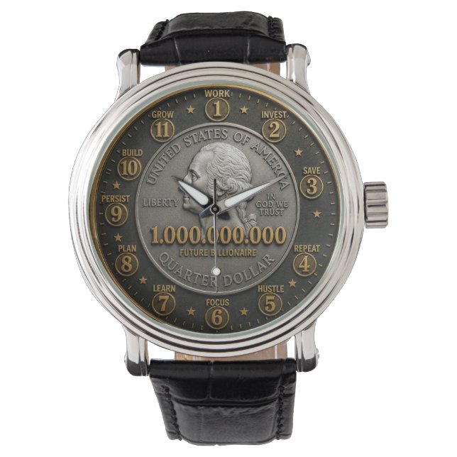 Future Billionaire Mindset Millionaire  Armbanduhr (Vorderseite)