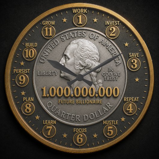 Future Billionaire Mindset Millionaire Große Wanduhr
