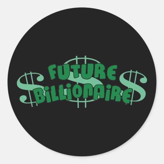 Future Billionaire Runder Aufkleber (Vorderseite)