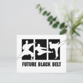 Future Black Belt Postkarte (Stehend Vorderseite)