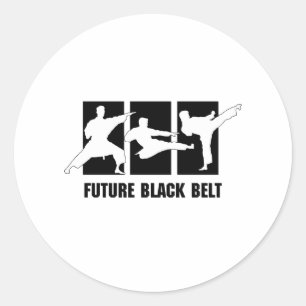 Future Black Belt Runder Aufkleber