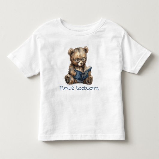 Future Bookworm Bear Reading Baby Kleinkind T-shirt (Vorderseite)