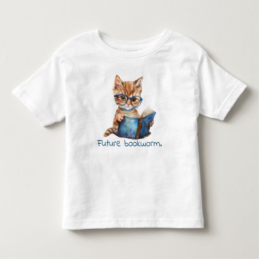 Future Bookworm Cat Reading Baby Kleinkind T-shirt (Vorderseite)