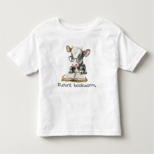 Future Bookworm Cow Reading Baby Kleinkind T-shirt