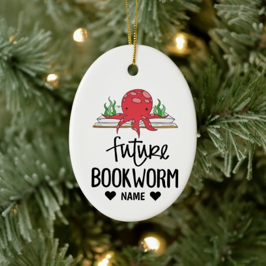 Future Bookworm Keramik Ornament (Baum)