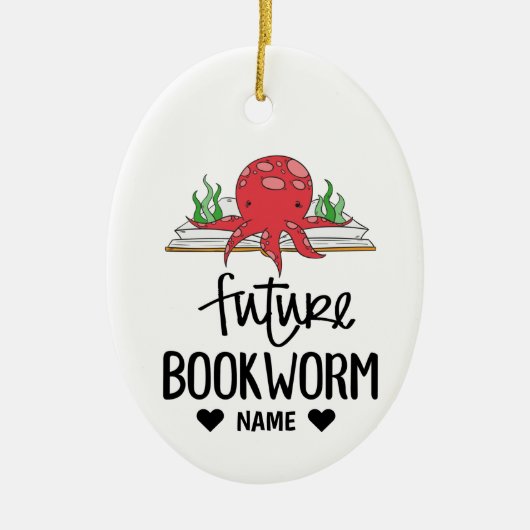 Future Bookworm Keramik Ornament (Vorne)