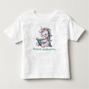 Future Bookworm Unicorn Reading Baby Kleinkind T-shirt