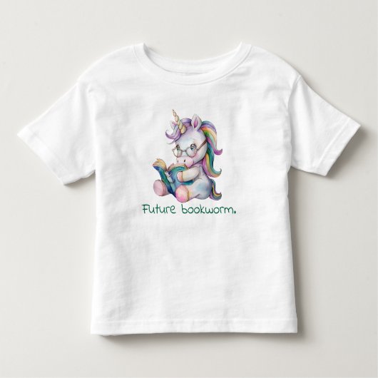 Future Bookworm Unicorn Reading Baby Kleinkind T-shirt (Vorderseite)