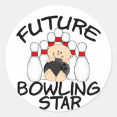 Future Bowling Star Runder Aufkleber (Vorderseite)