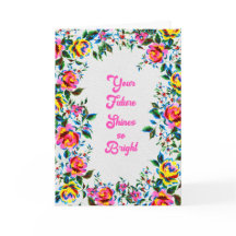 Future Bright Floral Abschluss & Celebration Card
