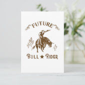 Future Bull Rider Cowboy Western Men RSVP Karte (Stehend Vorderseite)