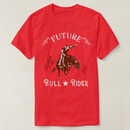 Future Bull Rider Cowboy Western Texas T-Shirt (Design vorne)
