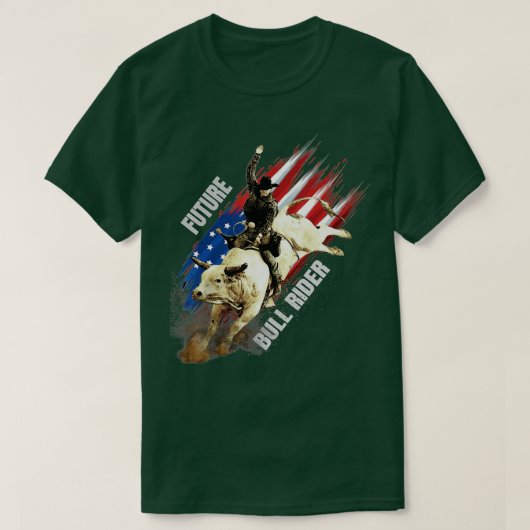 Future Bull Rider Gift Patriotic American Flag for T-Shirt (Design vorne)