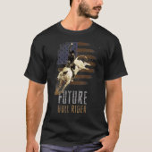 Future Bull Rider Patriotic American Flag for Cow T-Shirt (Vorderseite)