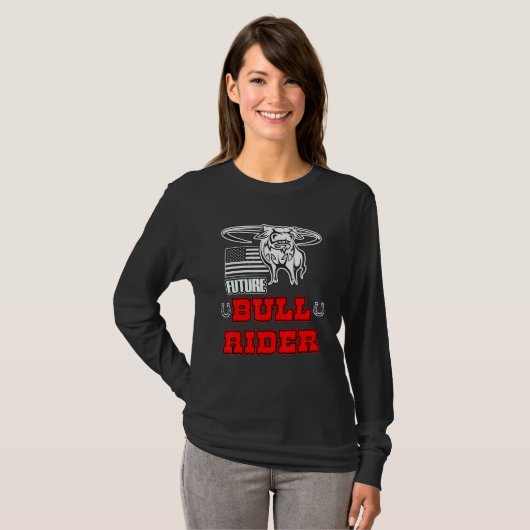 Future Bull Rider Rodeo Bull Reitmechanik T-Shirt (Vorne ganz)
