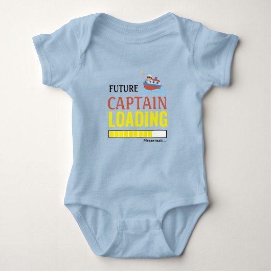 Future Captain Loading Funny Niedlich Personalisie Baby Strampler (Vorderseite)