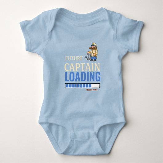 Future Captain Loading Niedlich Funny Personalisie Baby Strampler (Vorderseite)