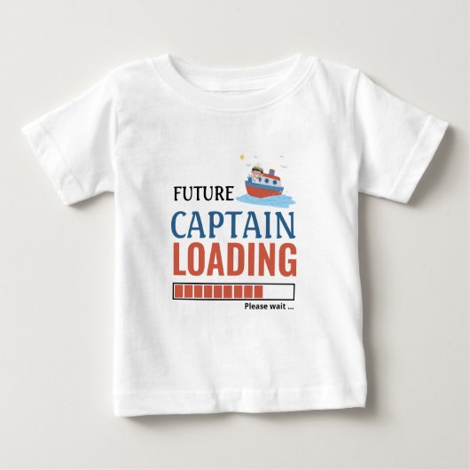 Future Captain Loading Niedlich Funny Personalisie Baby T-shirt (Vorderseite)