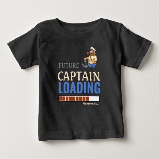 Future Captain Loading Niedlich Funny Personalisie Baby T-shirt (Vorderseite)