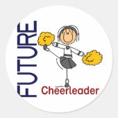 Future Cheerleader Strichmännchen Runder Aufkleber (Vorderseite)