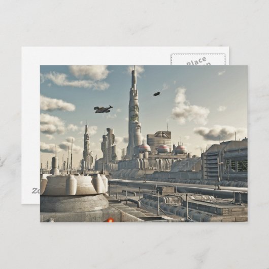 Future City Streets Postkarte (Vorne/Hinten)