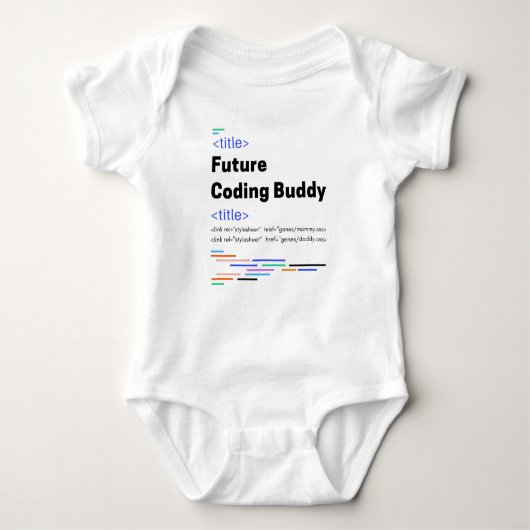 Future Coding Buddy Niedlich Developer Baby Strampler (Vorderseite)
