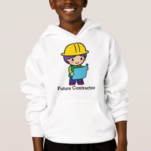 Future Contractor Boy mit gelbem Harthut Hoodie (Vorderseite)
